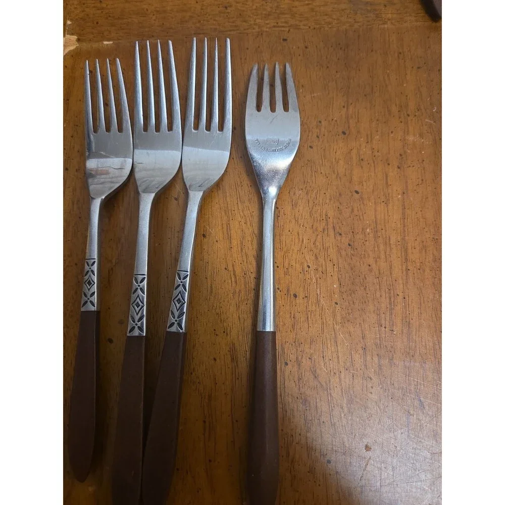 Ekco Eterna Forks (4) Canoe Muffin MCM Flatware Japan EKS5